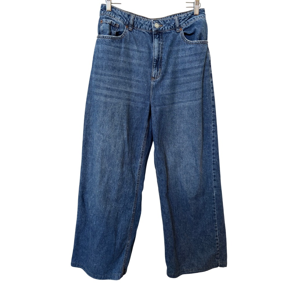 Dynamite Women Medium Wash Blue High Rise Wide Leg Organic Cotton Jeans Size 29